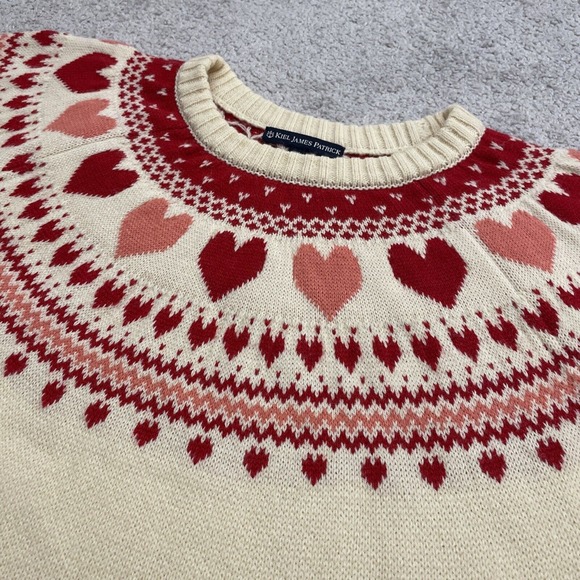 Kiel James Patrick Sweaters - Kiel James Patrick Sweater Womens Extra Large Heart Pink Red Valentine Classic